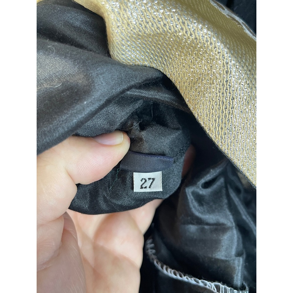 Whimsigoth Fairy Black Gold Embroidered Long Sleeve‎ Maxi Renaissance  Size 27 - Picture 7 of 7
